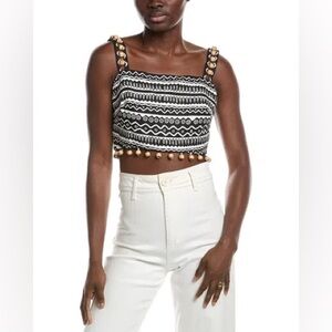 NWT Farm Rio Rio Myriad Linen Cropped Tank Top Size XL